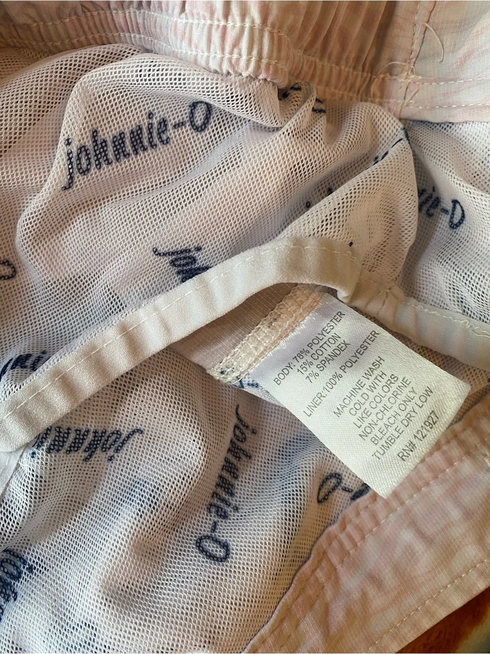 Men’s Johnnie-O Light Pink Giraffe Print Swim Trunks